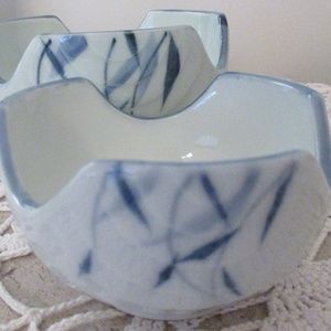 Japanese Blue & white cutout Rice Bowl